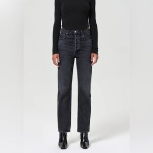 Agolde washed black 90s pinch waist